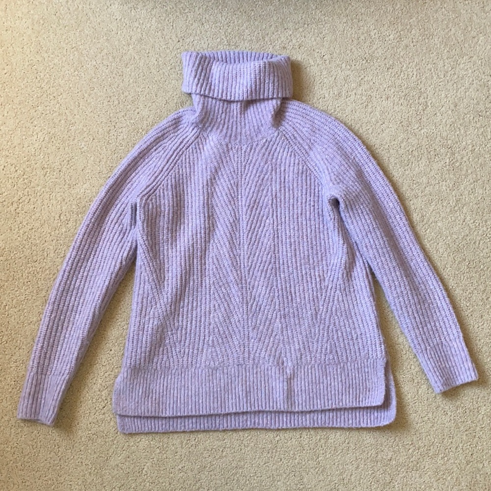 Madewell Knit Turtleneck Sweater Purple XXS